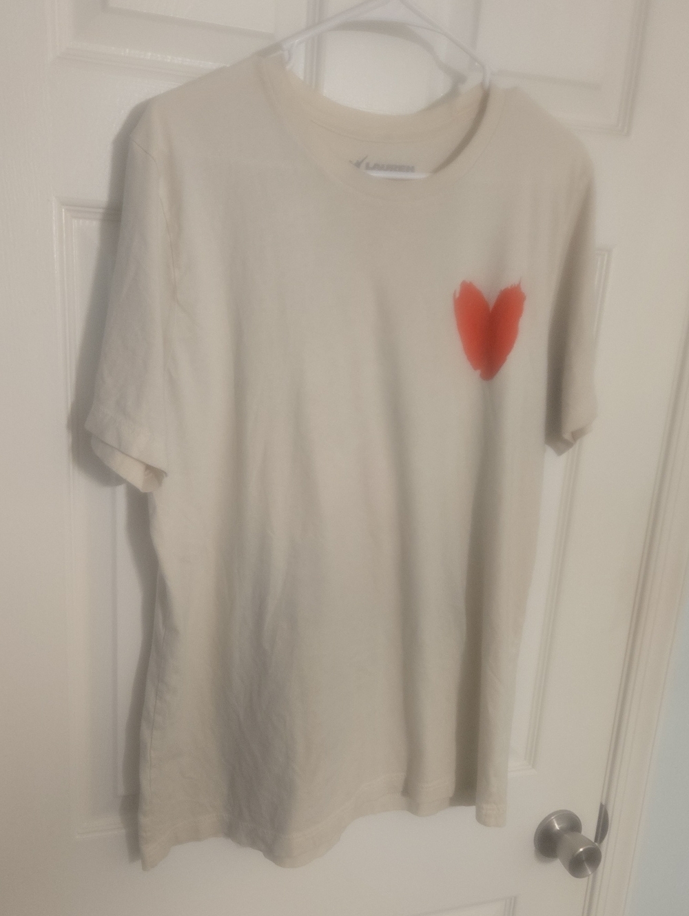 Lauren Diagle Cristian Music Cream Short Sleeve Tee with Red Heart Graphic